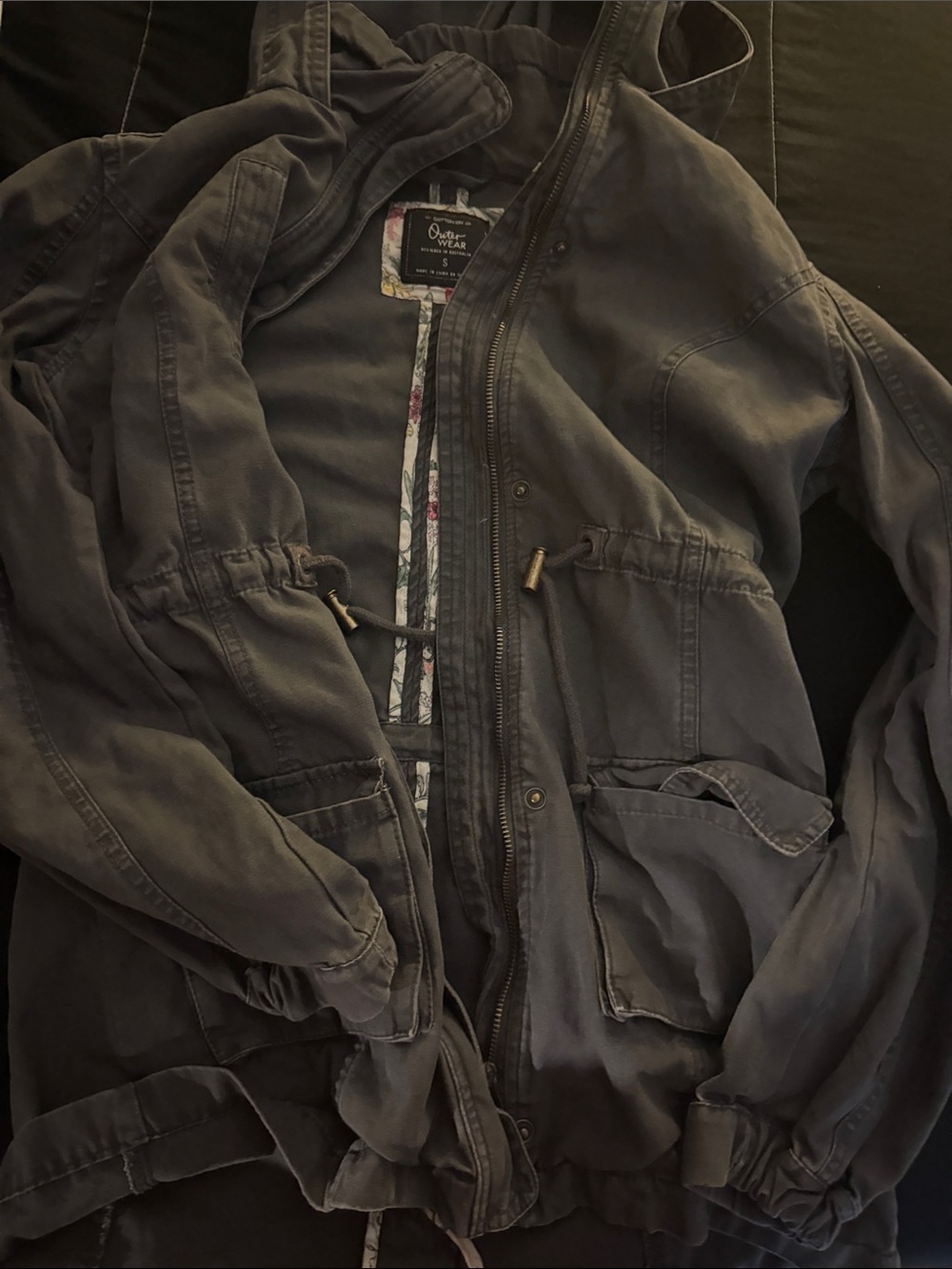 Cotton On Dark Gray Utility Hooded Jacket